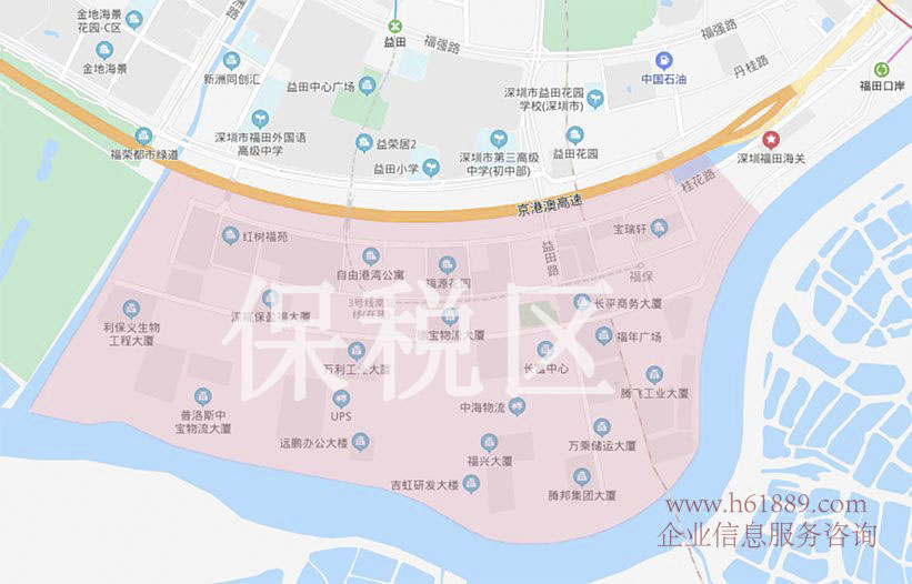 福田保税区地图图片